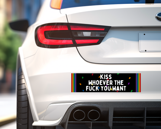 Kiss Whoever Bumper Decal