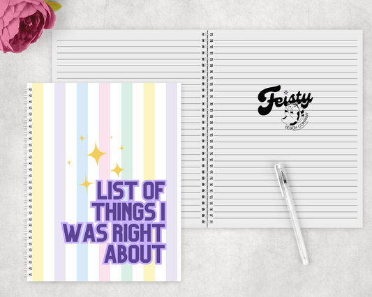 List Of Things Notebook