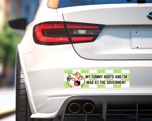 Tummy Hurts Bumper Decal