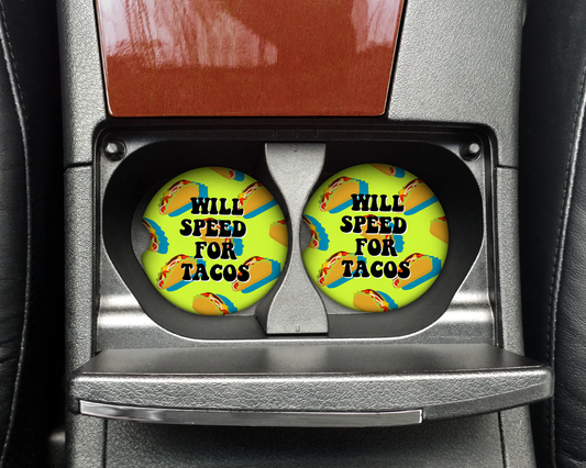 Speed for Tacos Car Coasters